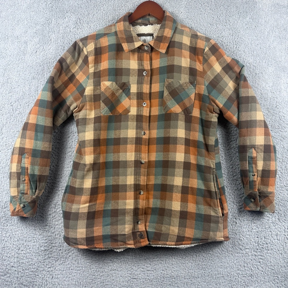 Legendary‎ Whitetails Sherpa Lined Flannel Mens Large Brown Plaid Shirt Jacket